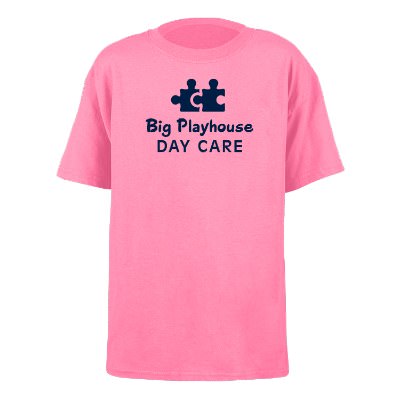 Safety orange youth customized t-shirt.