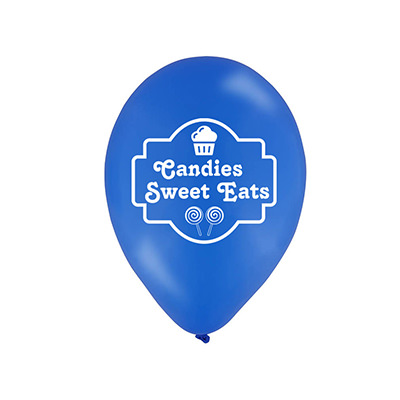 9 inch latex standard ballon with custom promotional imprint.