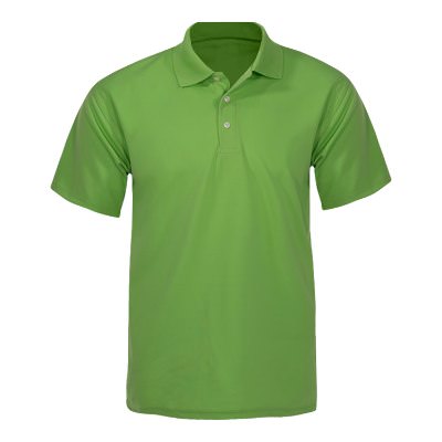 Blank light green men's performance polo.