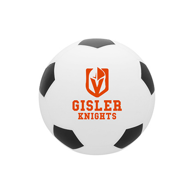 White with black foam branded soccer ball