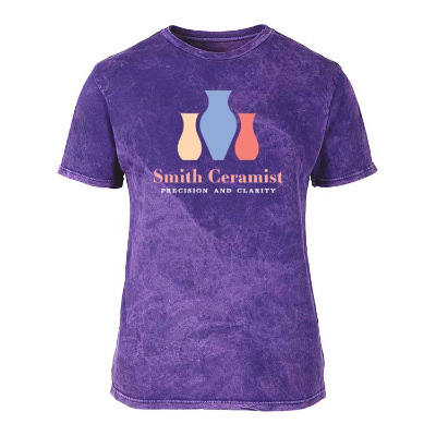 Cloud purple vintage t-shirt with custom full color logo.