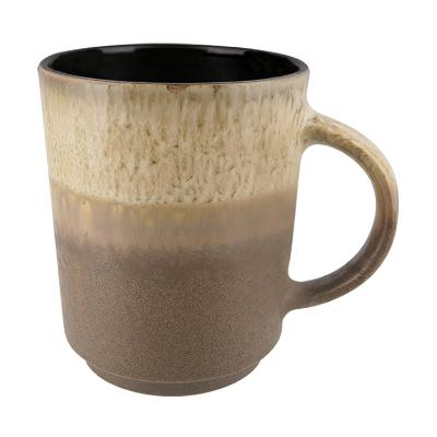 Ceramic brown coffee mug with c-handle blank in 16 ounces.