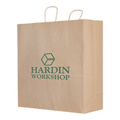 Paper kraft eco recyclable bag with imprinting.