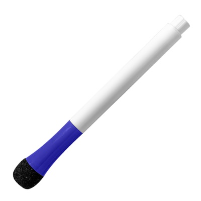 Blank white barrel marker with eraser.