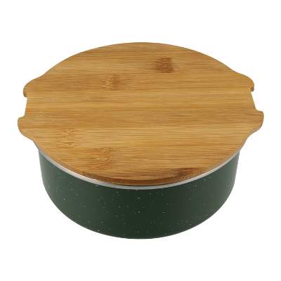 Green campfire circle bento box blank.