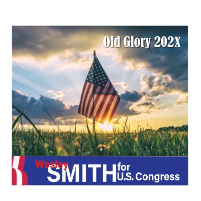 American flag stapled wall calendar with custom full color imprint.
