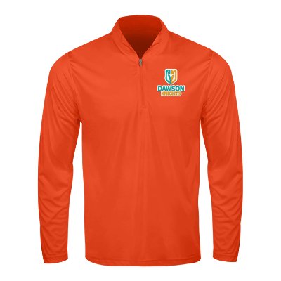 Embroidered Orange Quarter-Zip Jacket