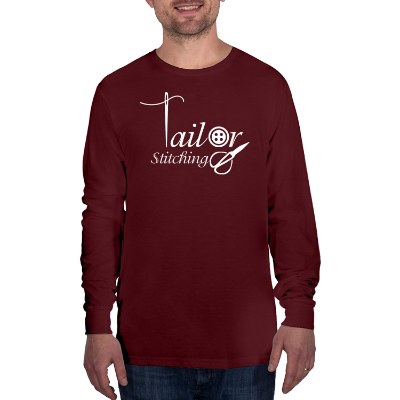 Vino red long sleeve tee with logo.