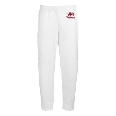 White sweatpant with custom logo.