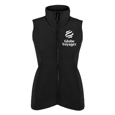 Black women's vest with custom logo.