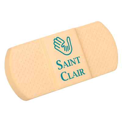 Foam adhesive bandage stress ball with custom imprint.