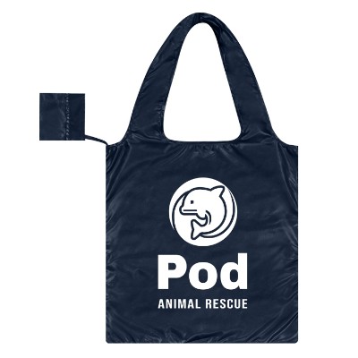 Ocean plastic black tote bag with custom logo.