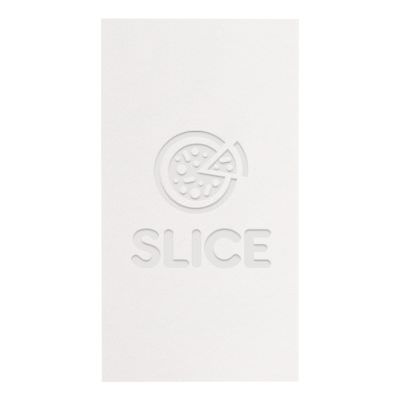 2Ply tissue white debossed linen guest towel napkins branded.