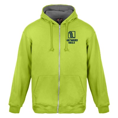 Lime Green Custom Imprinted Full Zip Hoodie