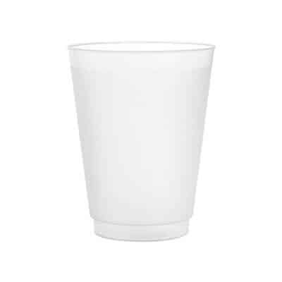 Durable plastic frosted plastic cup blank in 16 ounces.