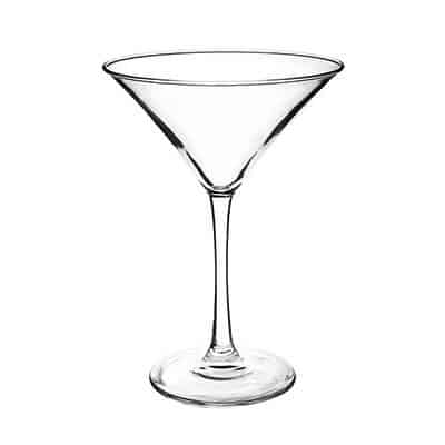 Glass clear martini glass blank in 8 ounces.