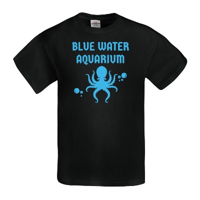 Customized black youth t-shirt with custom logo.