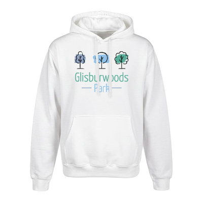 Customized white fleece pullover with custom logo