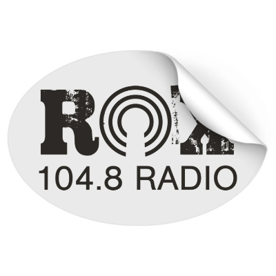 6x4 inch oval bumper sticker with custom imprint.