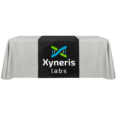 30 inches x 72 inches polyester table runner with full-color custom imprint.