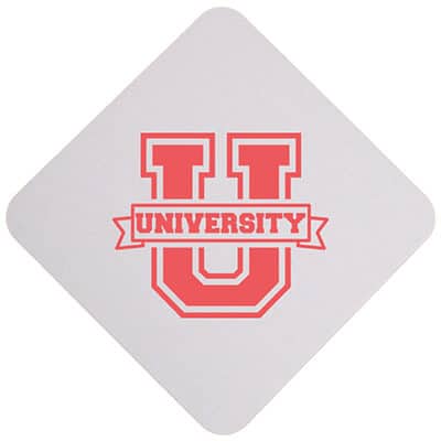 Pulpboard natural diagonal printed coaster.