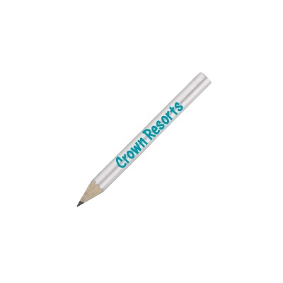 Silver golf pencil with personalized logo.