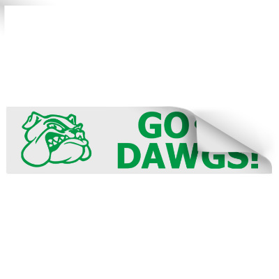15 inch x 3-3/4 inch bumper sticker with custom imprint.