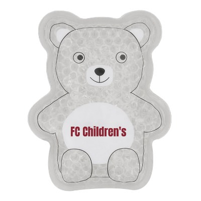White plastic hot and cold pack with a personalized imprint