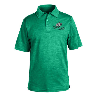 Customized embroidered green men's melange polo
