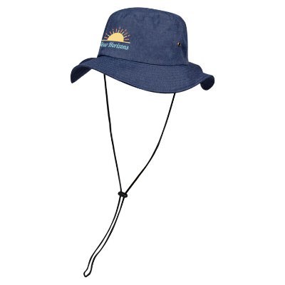 Full color blue custom booney hat.