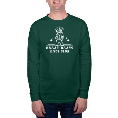 Long sleeve deep forest tee with customized logo.