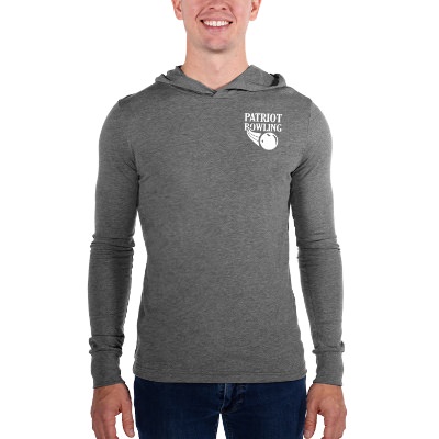 Gray custom imprinted hoodie.
