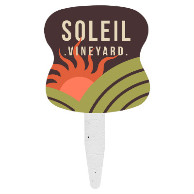 White paper personalized garden grow stick.