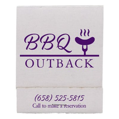 White paper matchbook with a personalized imprint.