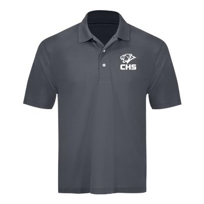 Steel polo with custom logo.