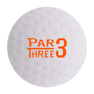 White foam stress ball with a custom logo.