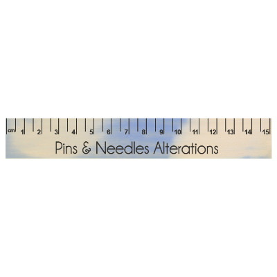 Violet To Pink mood changing 15 inch ruler with logo.