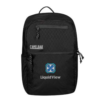 Nylon black backpack with embroidered logo.