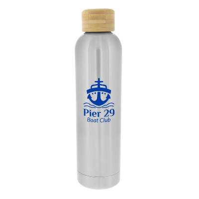 Stainless steel water bottle with custom logo in 20 oz.