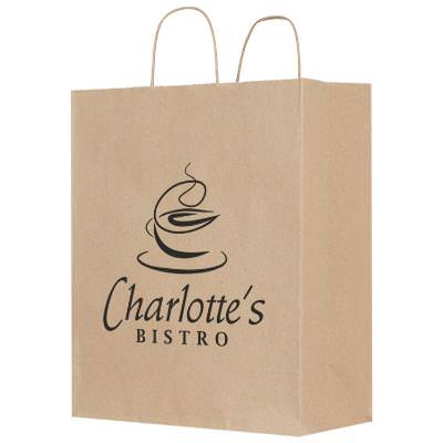 Kraft paper bag with custom logo.