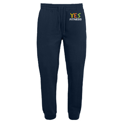 Personalized french navy joggers with full color imprint.