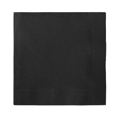 3Ply tissue black blank cocktail napkin.