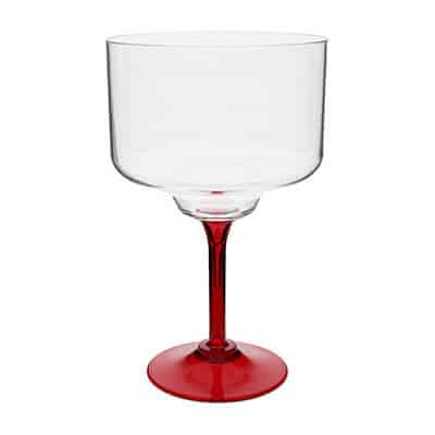 Acrylic blue margarita glass with custom full-color logo in 18 ounces.
