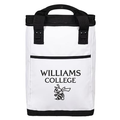White tarpaulin cooler with a custom imprint.