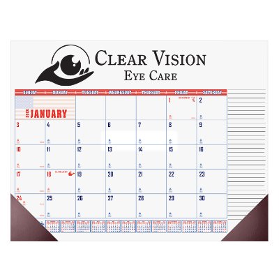 American patriotic desk calendar with custom imprint.
