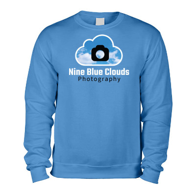 Personalized dark blue fleece crewneck with customized logo