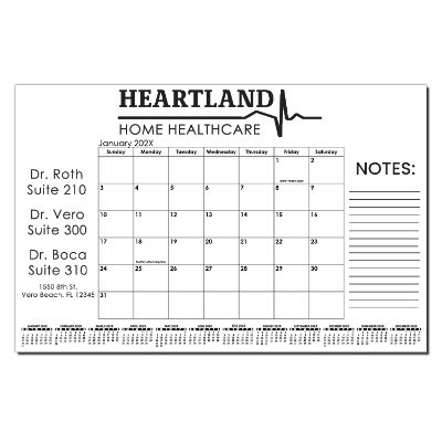 Small desk calendar with custom imprint.
