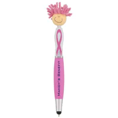 Plastic MopTopper awareness ribbon screen cleaner stylus pen.