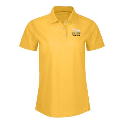 Custom full color logo on gold polo.
