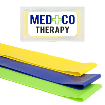 Elastic fitness bands with custom full color logo.
